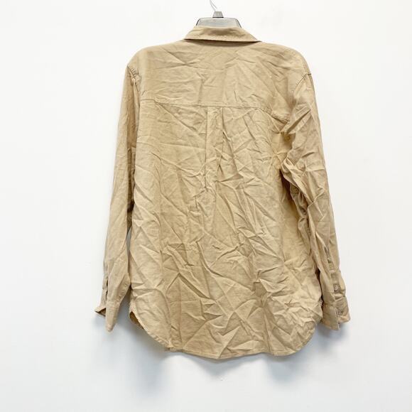 A New Day Women's Slim Fit Boyfriend Tailored Long Sleeve Button Down Shirt L - Picture 2 of 5